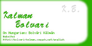 kalman bolvari business card