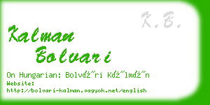 kalman bolvari business card